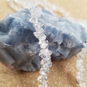 Long Clear Quartz Long Necklace 34" Christmas Stocking Stuffers Gift Idea